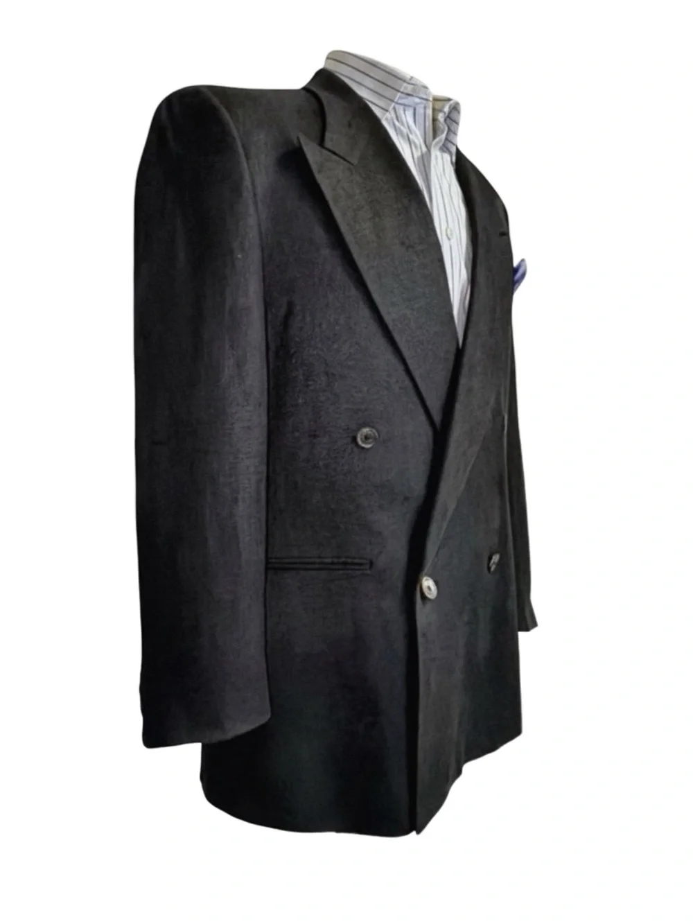 Perry Ellis Portfolio Double Breasted Sport Coat | Dark Charcoal | Made in USA